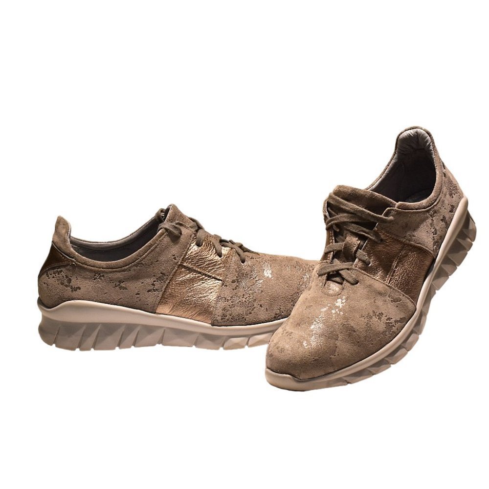 Naot "Buzz " Lace-up Grey/Marble Leather Sneaker